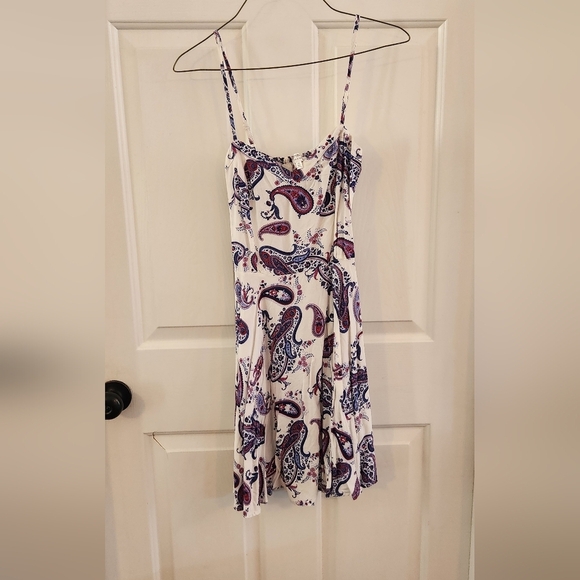Cotton On XS Paisley Print Purple/Blue Mini Strappy Dress - Picture 4 of 12